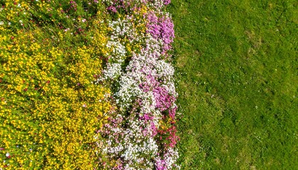 Obraz premium Vibrant Phlox Flowers in Full Bloom Alongside Green Grass