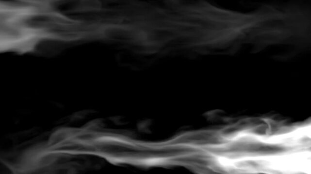 White smoke frame border with realistic fog steam overlay effect isolated on transparent background design