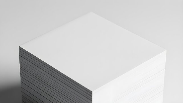 Stack of blank white paper sheets isolated on white background