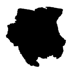 black silhouette map of suriname isolated on a transparent background   © lacrimoza