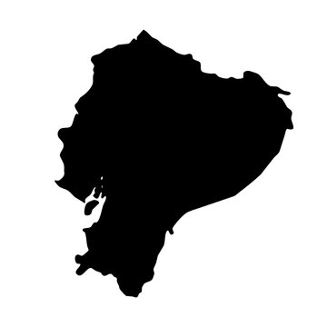 black silhouette map of ecuador isolated on a transparent background	
