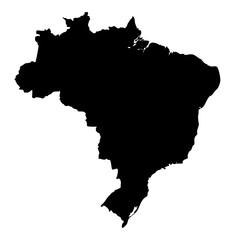 black silhouette map of brazil isolated on a transparent background   © lacrimoza
