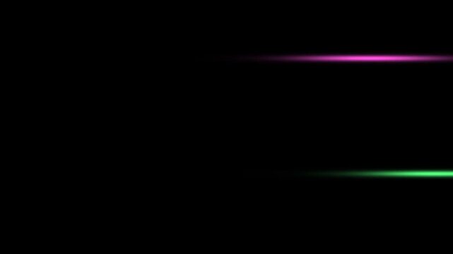 Light streaks glow in parallel horizontal lines against a deep black background.