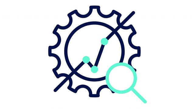 Predictive maintenance icon. Smart factory machine monitoring concept. Vector illustration, flat design