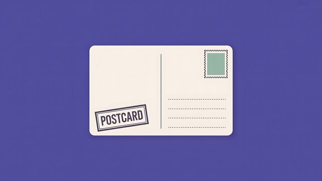 Blank postcard with stamp and postmark icon