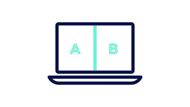 A/B testing icon. Split experiment analytics concept. Vector illustration, flat design