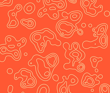 Collection de textures vectorielles aux formes organiques et lignes de relief topographiques de style cartographique