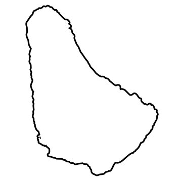 a black outline map of barbados isolated on a transparent background