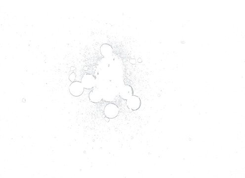 White powder dust or flour scattered explosion isolated on black background