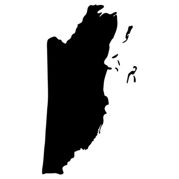 black silhouette map of Belize isolated on a transparent background	
