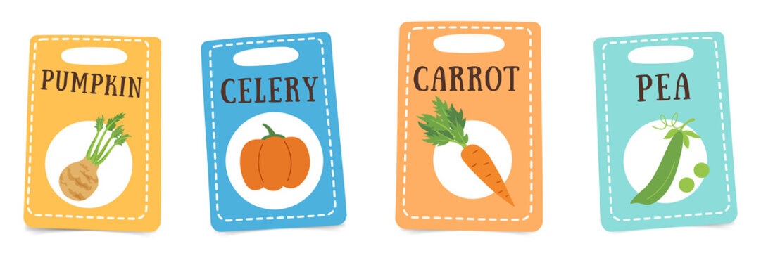 Vibrant vegetable icons for healthy eating on transparent background