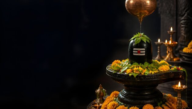 Sacred Shivling Festival Banner &ndash; Premium Devotional Copy Space