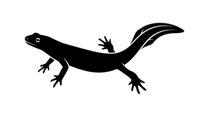 Obraz premium Black Silhouette Lizard Reptile Isolated Transparent Background Cut Out