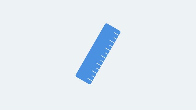 Blue Flat Vector Ruler Icon for Precision Measurement and Technical Drafting Design Elements