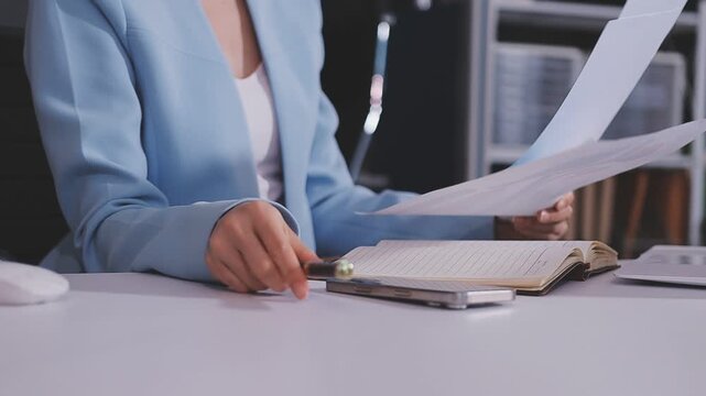 Tax deduction planning concept. Businessman calculating business balance prepare tax reduction.