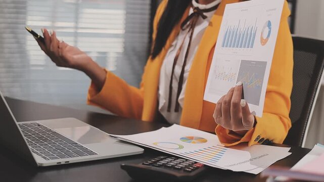 Tax deduction planning concept. Businessman calculating business balance prepare tax reduction.