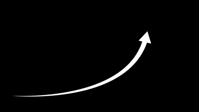 arrow rising transparent channel. Abstract arrow growth chart of economy icon animated down to up arrow animation direction animation.