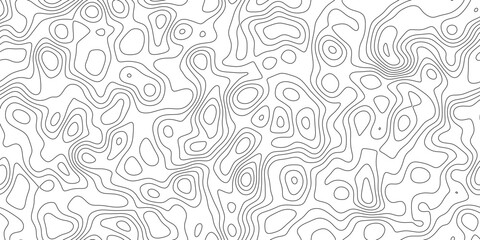 Abstract modern topographic map line background, minimal geographic line texture with peaks and valleys, for cover, banner and social media. © hossain