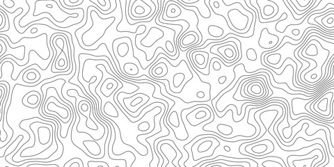 Naklejka premium Modern topographic map line background with abstract elevation pattern, flowing isoline pattern with natural spacing, for cover, banner and social media.