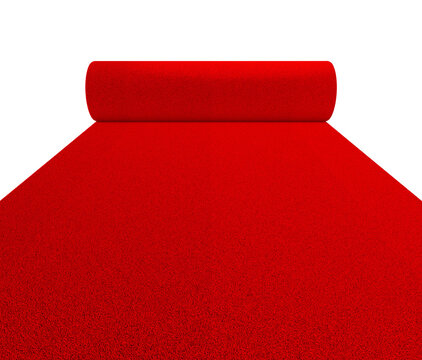 Red carpet unrolling for celebrity event 3d