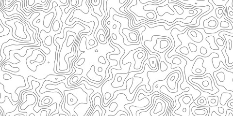 Modern geographic contour line background, abstract monochrome relief pattern with tight and open contours, for cover, banner and social media. © hossain