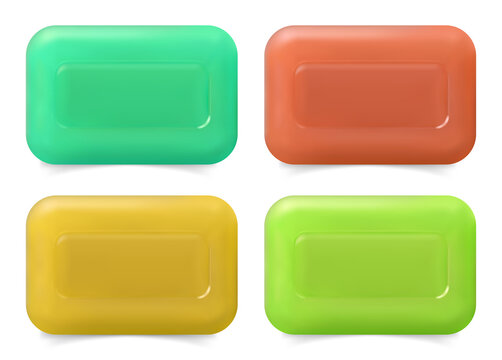 Colorful rounded rectangle buttons for website or app interface on transparent background