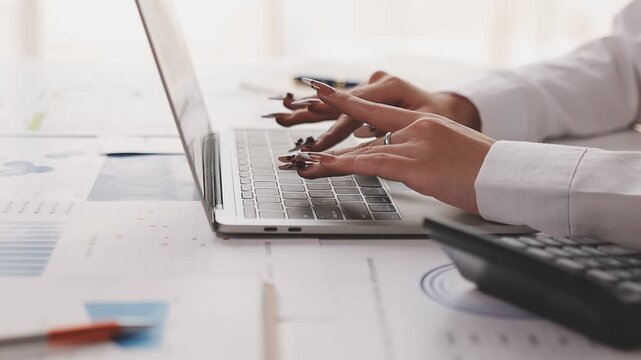 Tax deduction planning concept. Businessman calculating business balance prepare tax reduction.