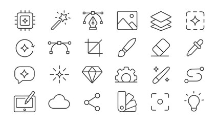 Fototapeta premium Collection of graphic design icons and symbols for creative projects and applications