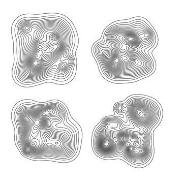 Motif d&eacute;coratif g&eacute;om&eacute;trique et textur&eacute; inspir&eacute; des lignes de topographie pour des projets de communication visuelle