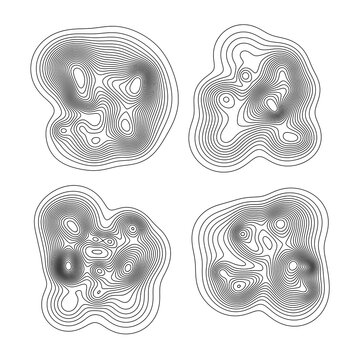 Motif d&eacute;coratif g&eacute;om&eacute;trique et textur&eacute; inspir&eacute; des lignes de topographie pour des projets de communication visuelle