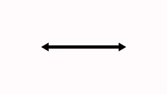 Double side arrow icon animation on white transparent background. Left and right side arrow animation. Distance concept double side arrow animation with alpha channel