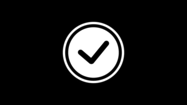 White Tick Mark Animation, Correct Answer or Task Completed Sign. Tick Mark&nbsp;  ikon 4k Animation.