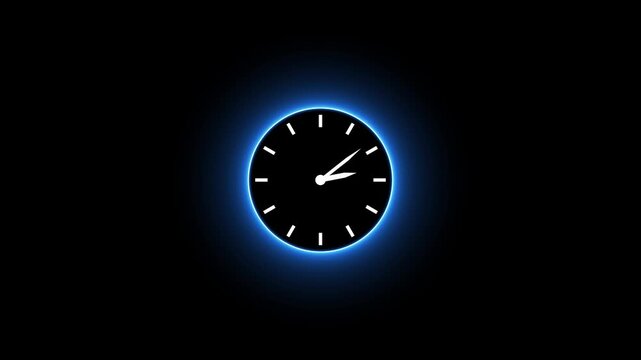 Analog clock gauge animation with rotating needle indicator. Time measurement dial for countdown and timer visuals.Circular time meter element for media and digital displays.Clock icon.4k motion video