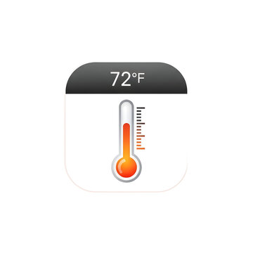Digital Thermometer 72&deg;F Isolated on Transparent