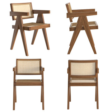 Modern retro vintage chair in different view