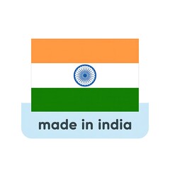 Obraz premium Made in india label with national flag symbol