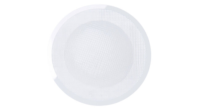White textured circular diffuser with grid pattern, isolated on transparent background