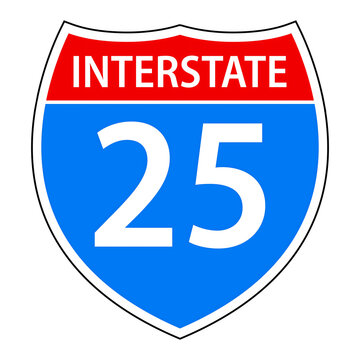 Interstate highway shield PNG, isolated transparent background. Route sign badge with road number for traffic, transportation, navigation, mapping and travel design