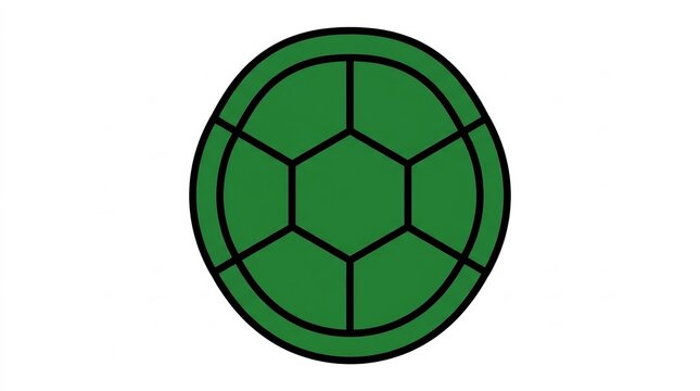 Turtle shell pattern icon in green and black colors