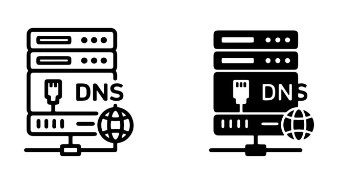 DNS Server Icons, Domain Name System Network Icons, Internet Connectivity Icons