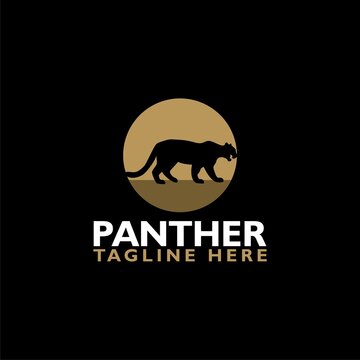 Panther logo icon isolated on black background