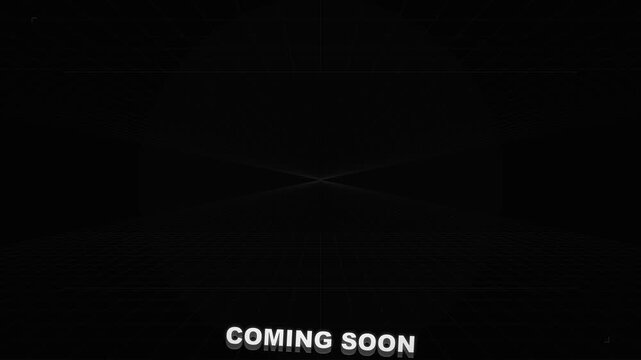 3D Monochromatic Coming Soon Text Animation Loop