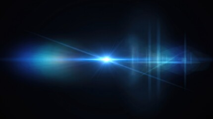 Obraz premium Abstract Blue Light Flare, Lens Flare Effect, Sci-Fi Glow, Digital Energy Burst, Futuristic Background, Technology Concept