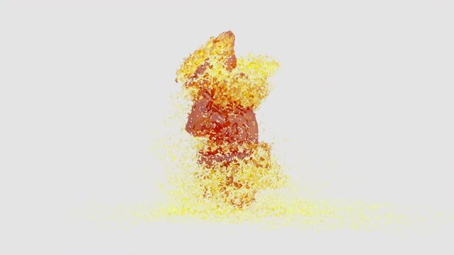 Oil Breakdance Character Dance Motion with Alpha Matte
