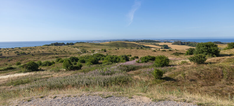 Panoramic view from Treh&oslash;je hill in Mols Bjerge, Denmark