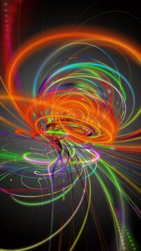 Fantastic vertical video animation with stripe wave object in slow motion, 2304x4096 loop 4K