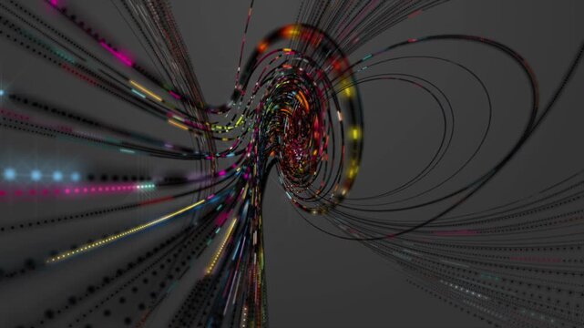 Fantastic video animation with particle stripe object in slow motion, 4096x2304 loop 4K