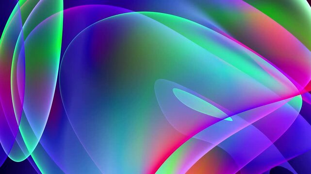 3d render of abstract art 3d background wallpaper with smooth and round substance based on curved wavy lines forms shapes in purple blue red and yellow mix gradient color on black