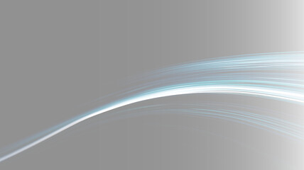 Abstract glowing blue orbital arc on black background, futuristic light streak overlay. Minimalist dark cyan ring backdrop, modern space science presentation slide design PNG © Aura Canvas