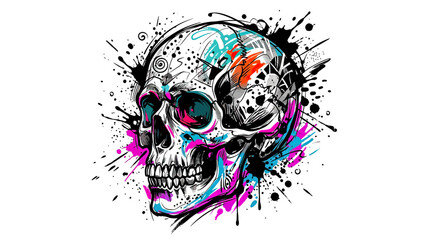 Graffiti Skull Art Isolated Transparent Background © fufu